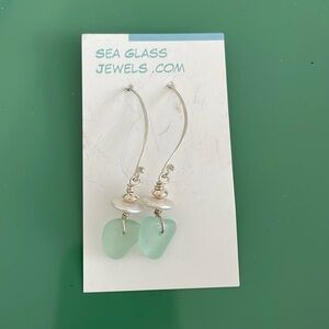 Sterling Silver and Sea Glass handmade earrings NWT